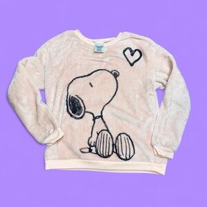 Peanuts Plush Pullover in Pale Pink